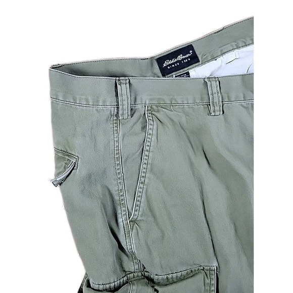 Eddie Bauer Cargo Pants Mens 38x30 Greenish Cotton Twill Outdoor Workwear - Picture 1 of 7